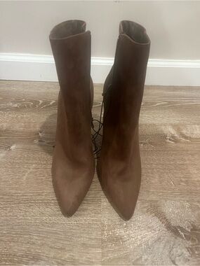 Forever 21 Brown Suede Pointed Toe Ankle Booties